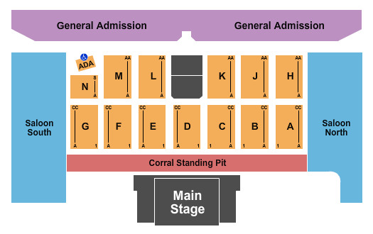 Tj's Corral Seating Chart